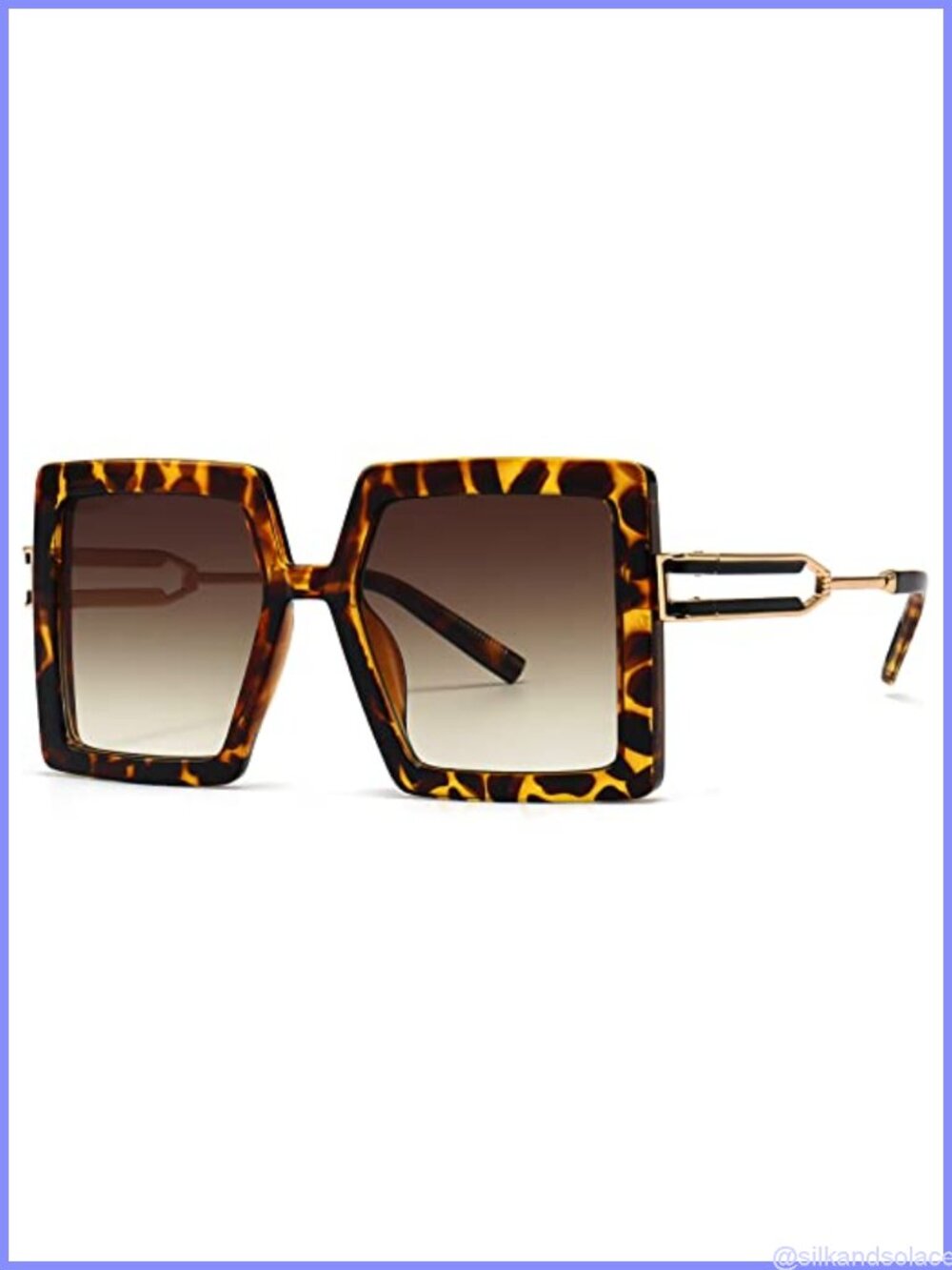 Oversized Square Sunglasses Full Frame Retro Gradient Lens UV400